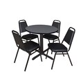 Cain Round Tables > Breakroom Tables > Cain Round Table & Chair Sets, 30 W, 30 L, 29 H, Grey TB30RNDGY29BK